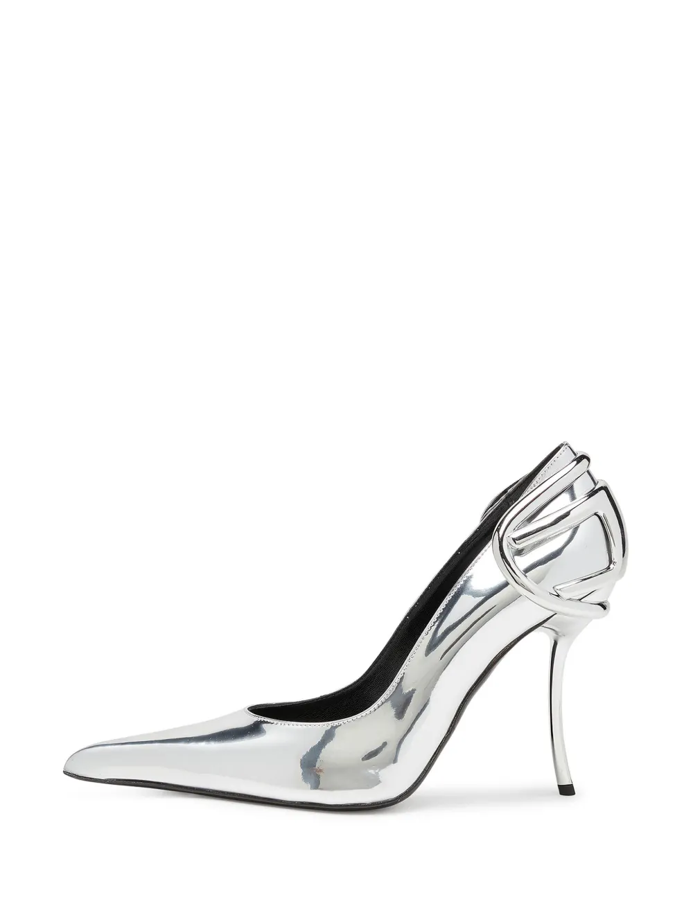 Diesel Slingback pumps met puntige neus Zilver