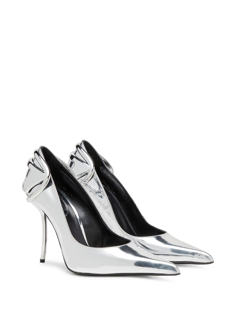 Diesel Slingback pumps met puntige neus Zilver