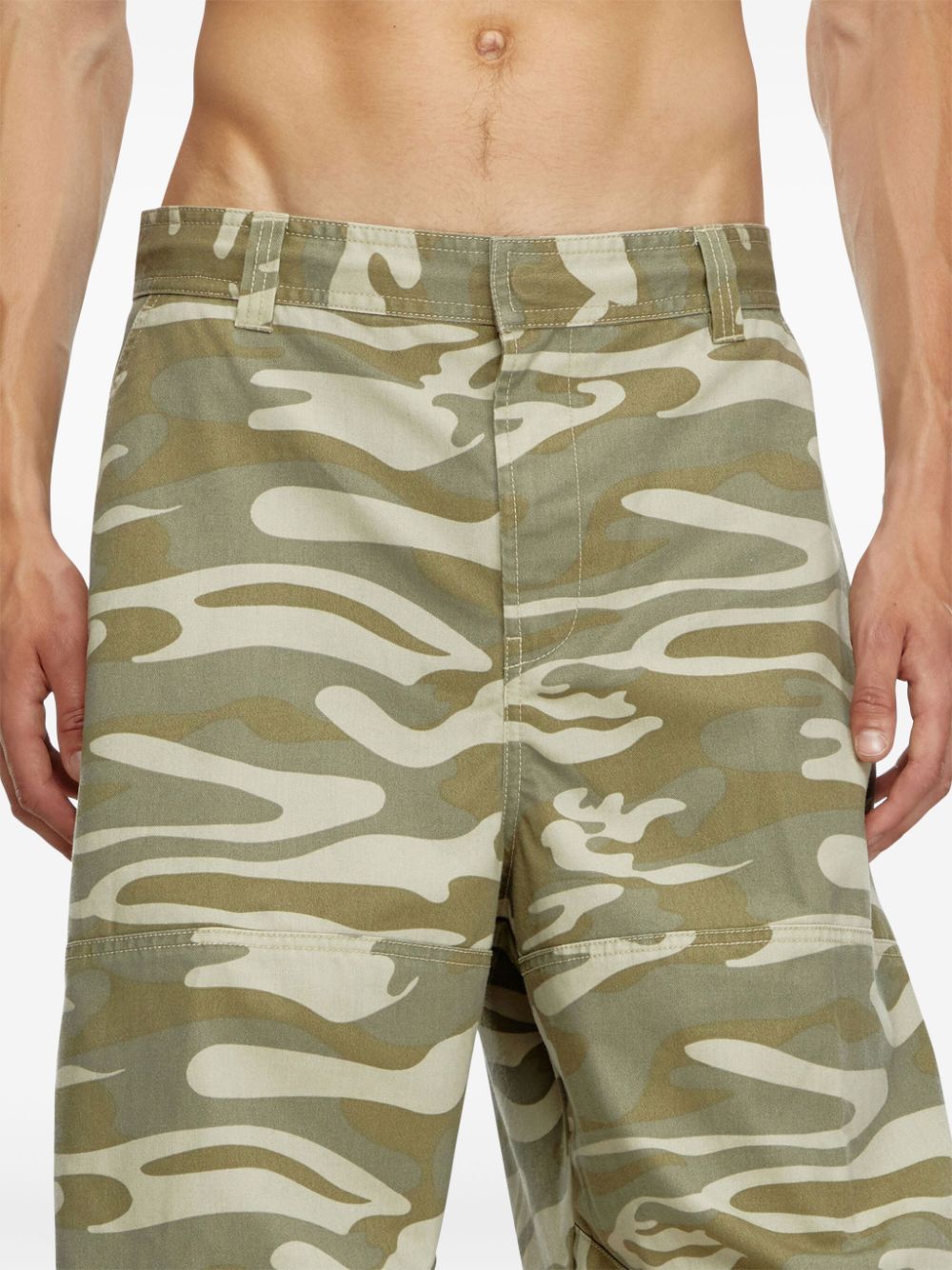 Shop Diesel P-arne Cargo Pants In Green