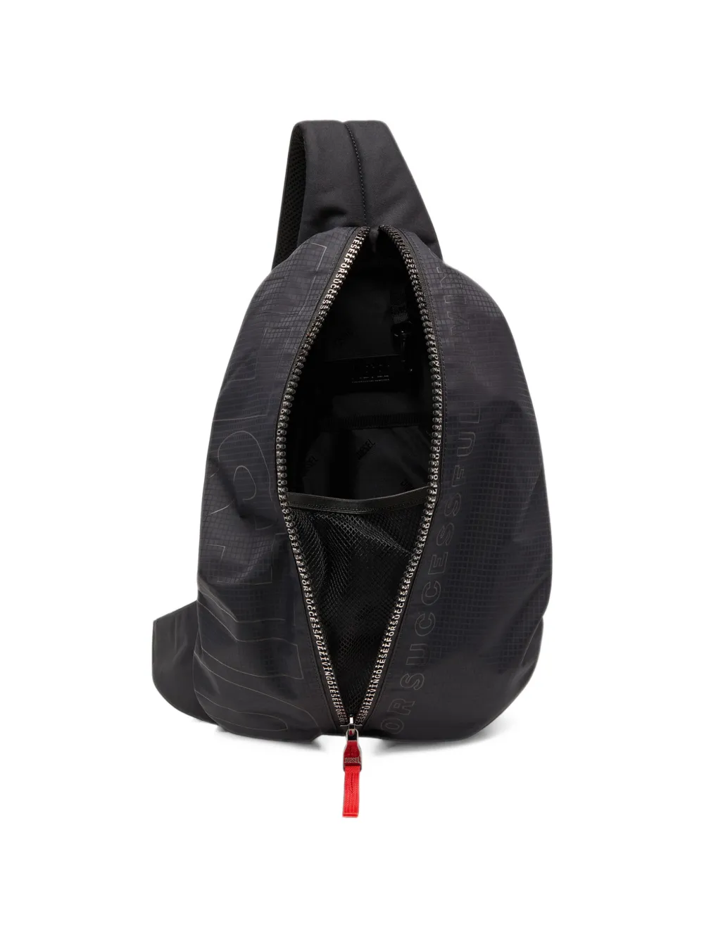 Diesel Zip-D-Sling Backpack In check-jacquard Shell | Black | FARFETCH