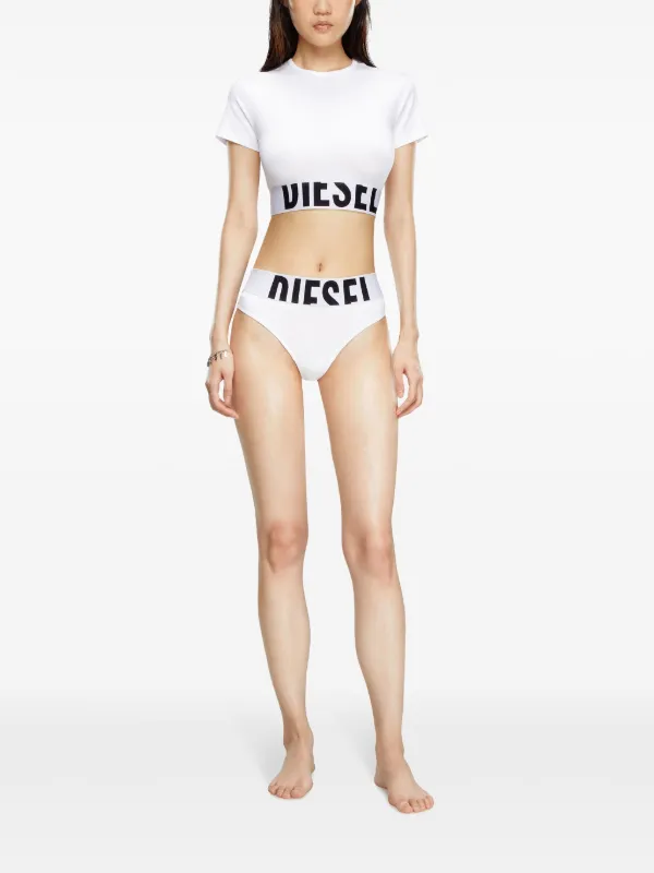 トップス theredthread S logo belt tops white Diesel logo-underband crew-neck Crop Top | White | FARFETCH