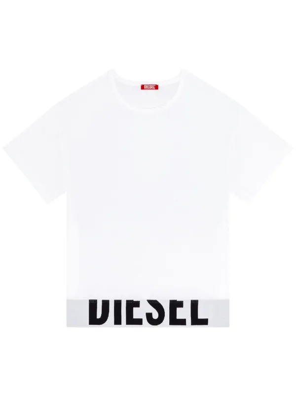 DIESEL◆DIESEL/トップス/XS/コットン/WHT/白 Women's Tube top with logo plaque | White | Diesel
