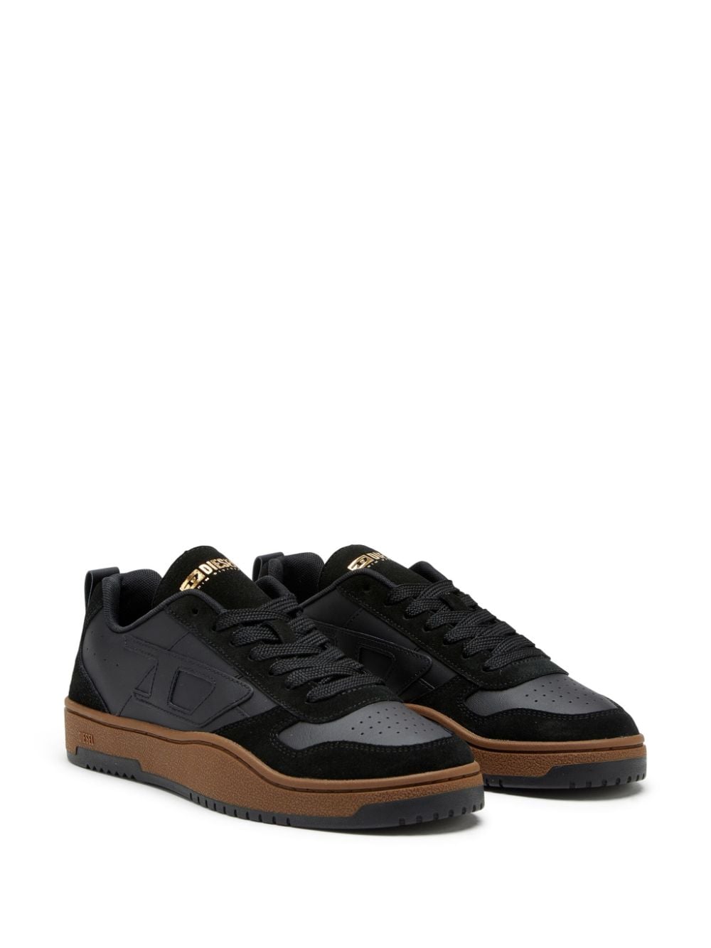 Shop Diesel S-ukiyo V2 Leather Sneakers In Black