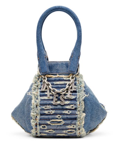 Diesel D-Vina-XS distressed denim shoulder bag Women