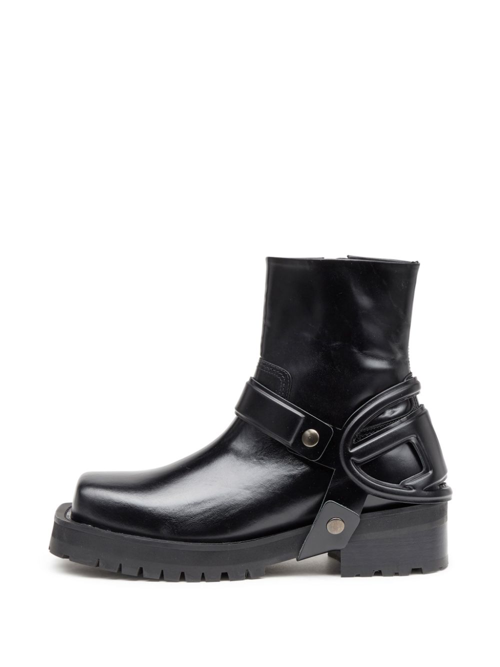 Shop Diesel Texan Ch Leather Boots In Black