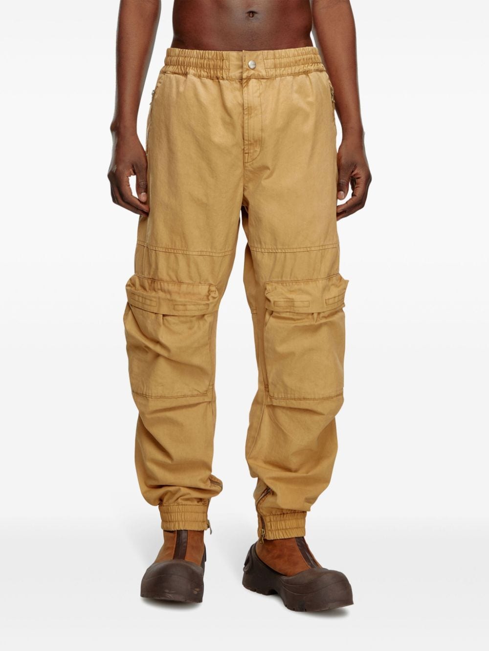 Shop Diesel P-beeck Tapered Trousers In Neutrals