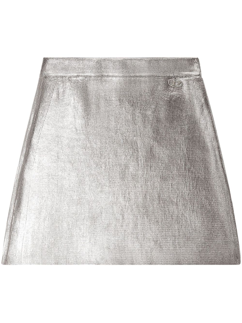 Diesel M-Isi metallic katoenen mini-rok Zilver