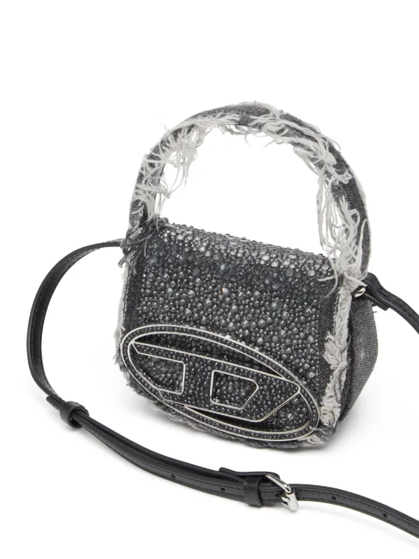 新品　DIESEL 1DR mini Diesel Mini 1DR crystal-embellished Shoulder Bag | Grey