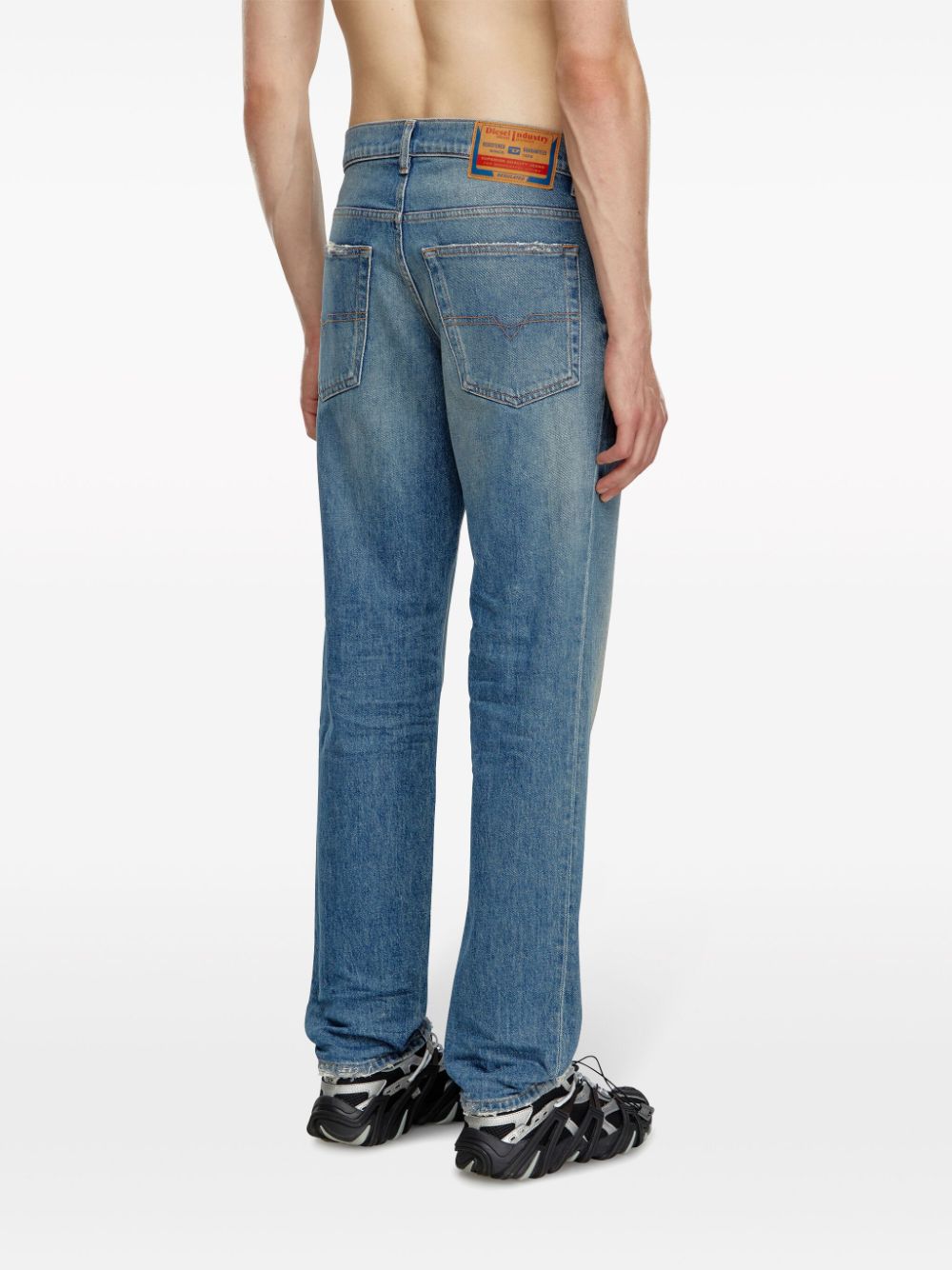 Shop Diesel D-finitive 0grdb 2023 Tapered-leg Jeans In Blue