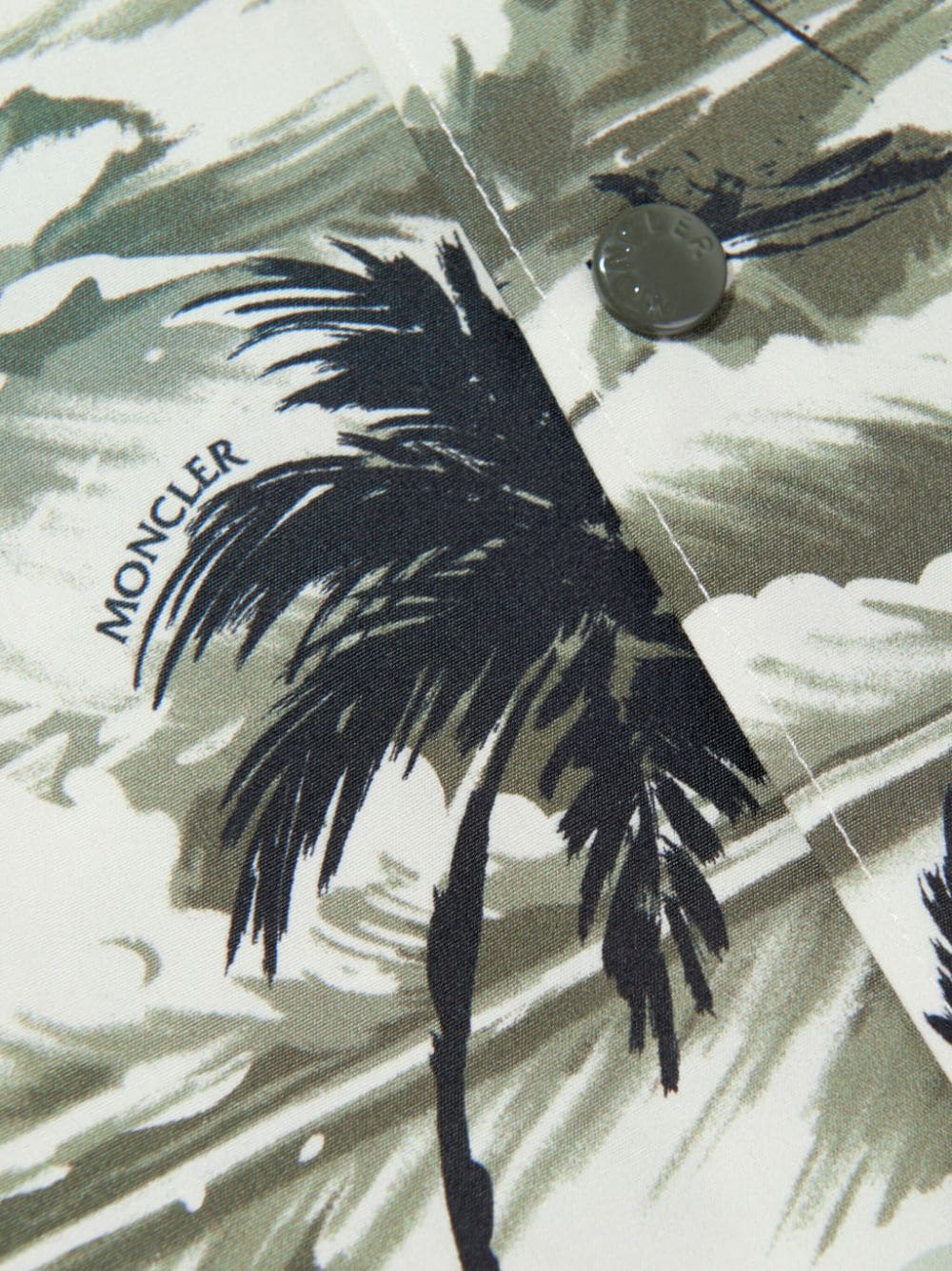 Moncler Enfant Katoenen shirt met palmboomprint Groen
