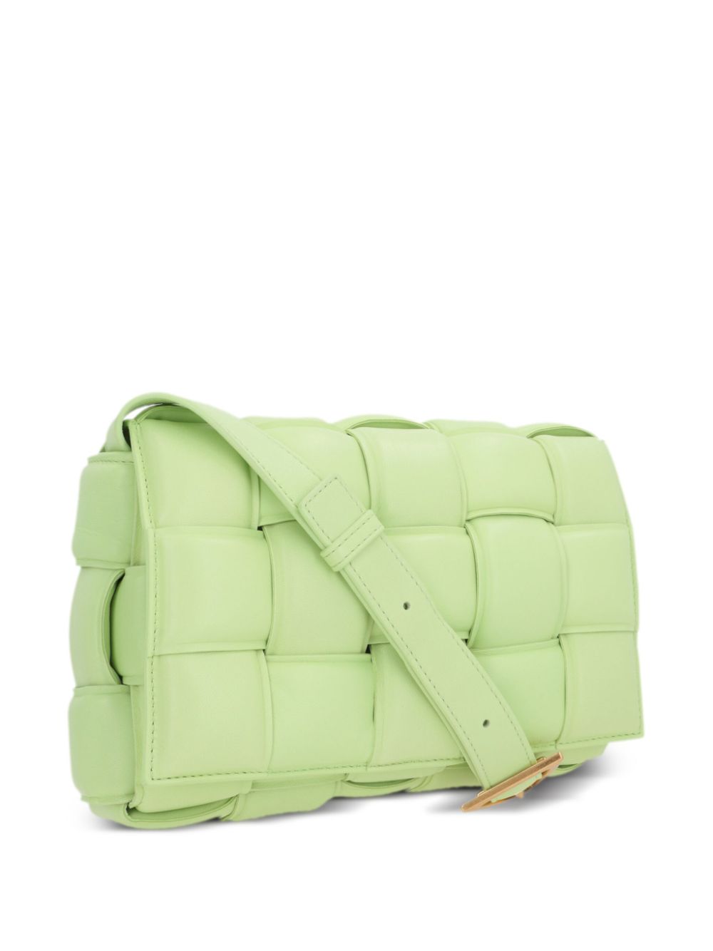 Shop Bottega Veneta Cassette Leather Crossbody Bag In Green