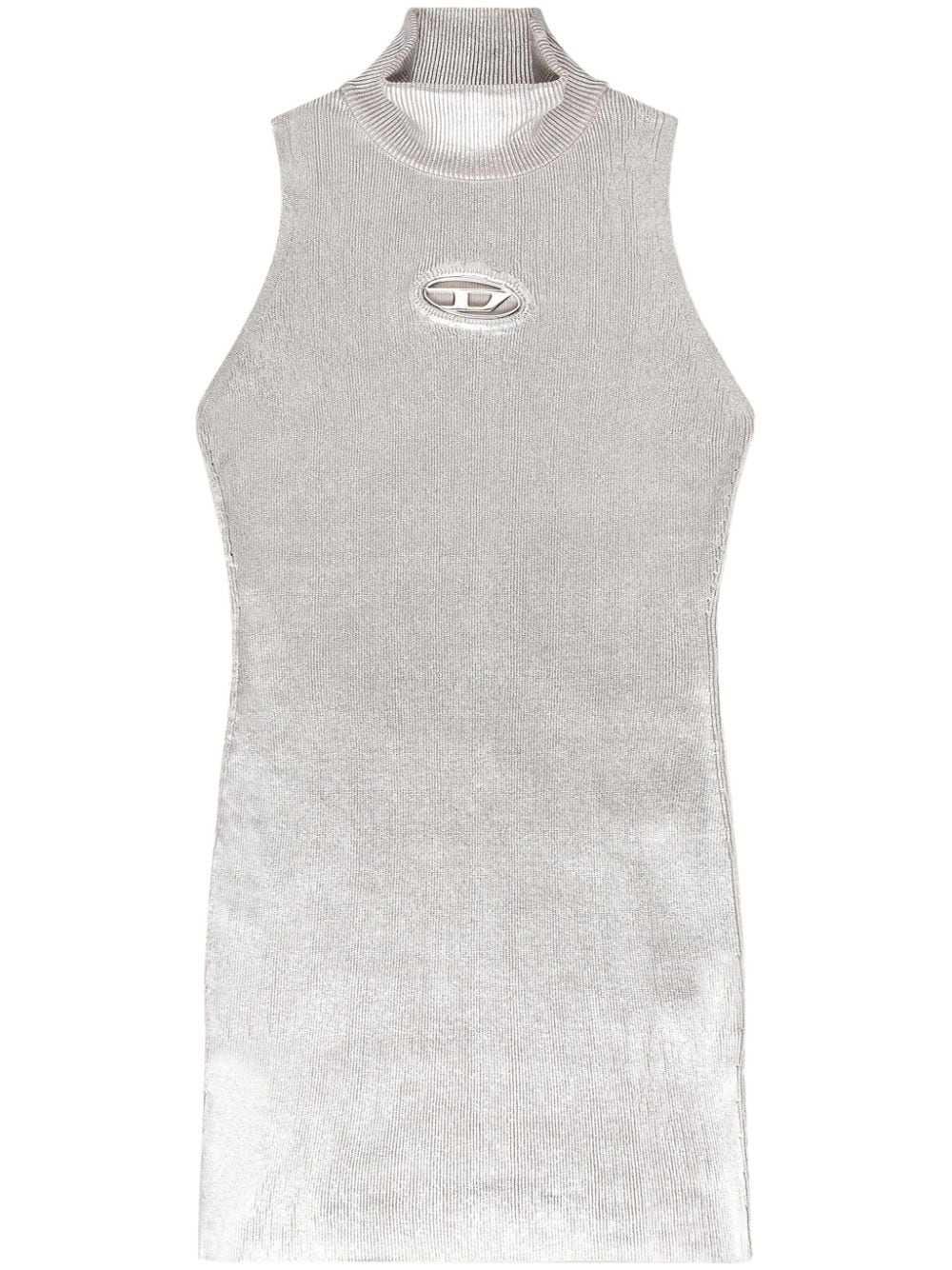 Shop Diesel M-onervax Mini Dress In Silver