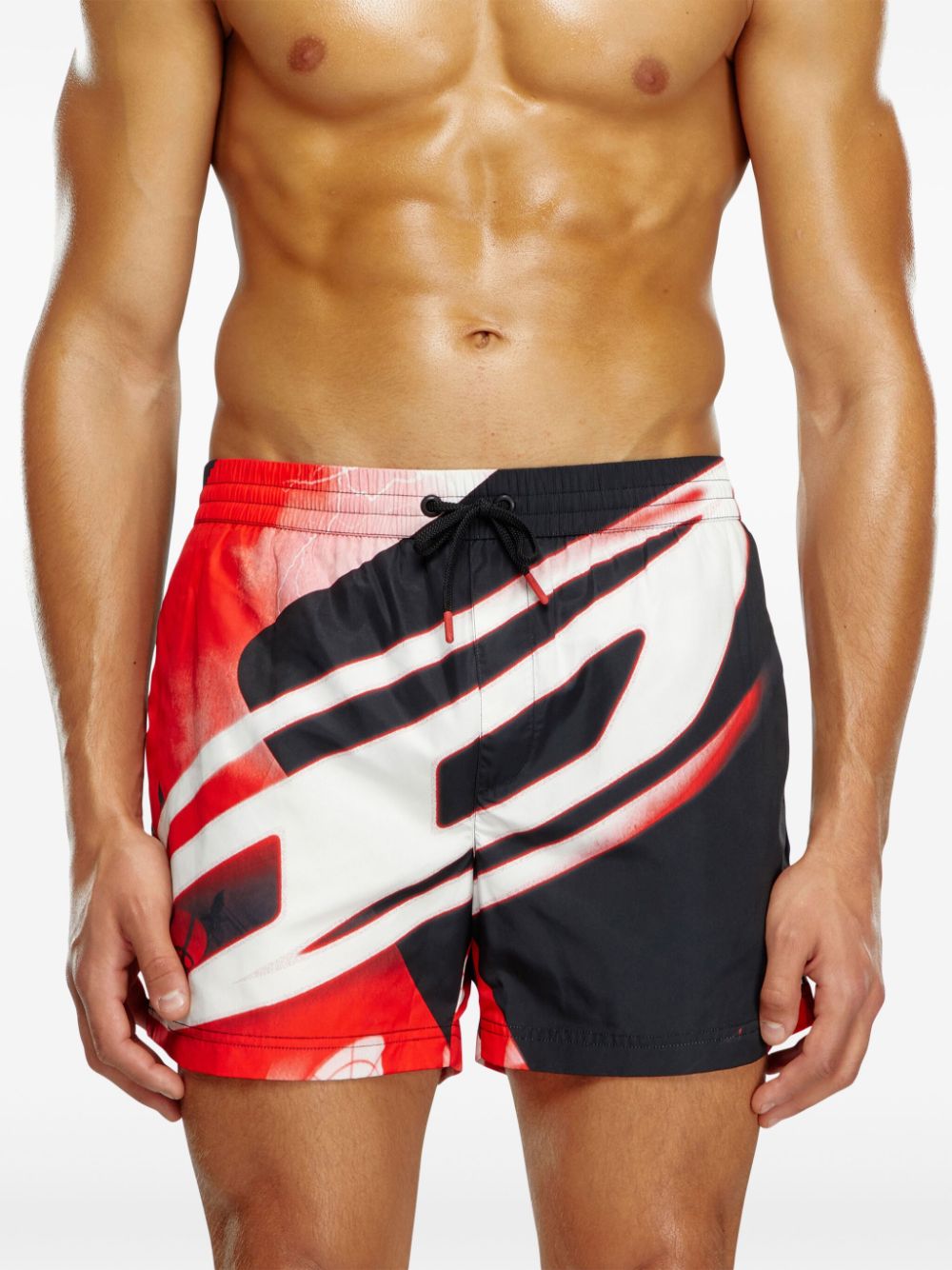 Shop Diesel Bmbx-ken-37 Logo-print Swim Shorts In Black