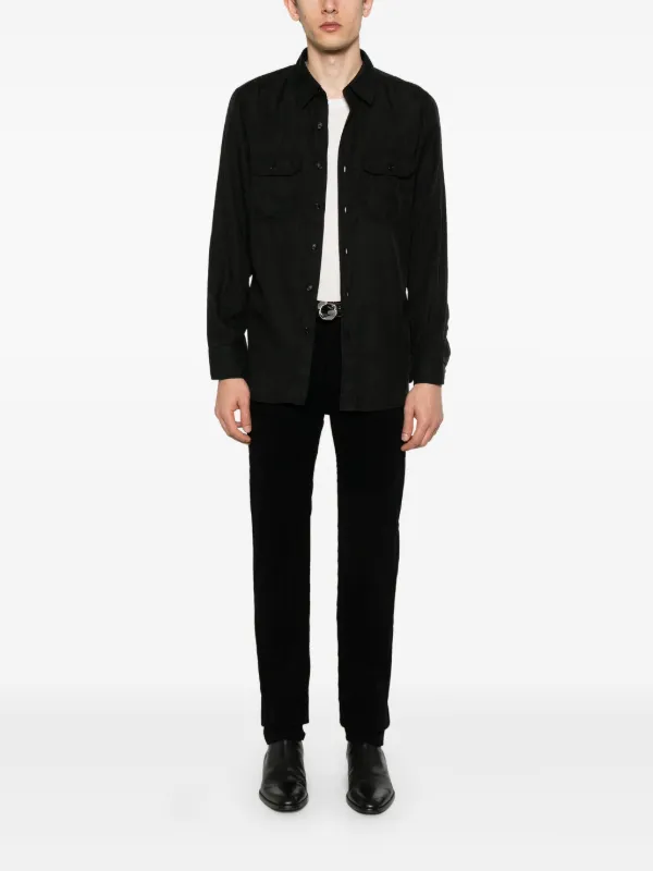 TOM FORD chest-pockets Twill Shirt | Black | FARFETCH