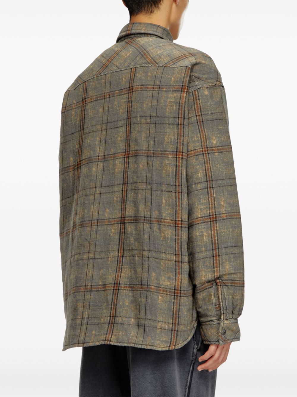 Diesel S-Hamme checked cotton shirt jacket Men