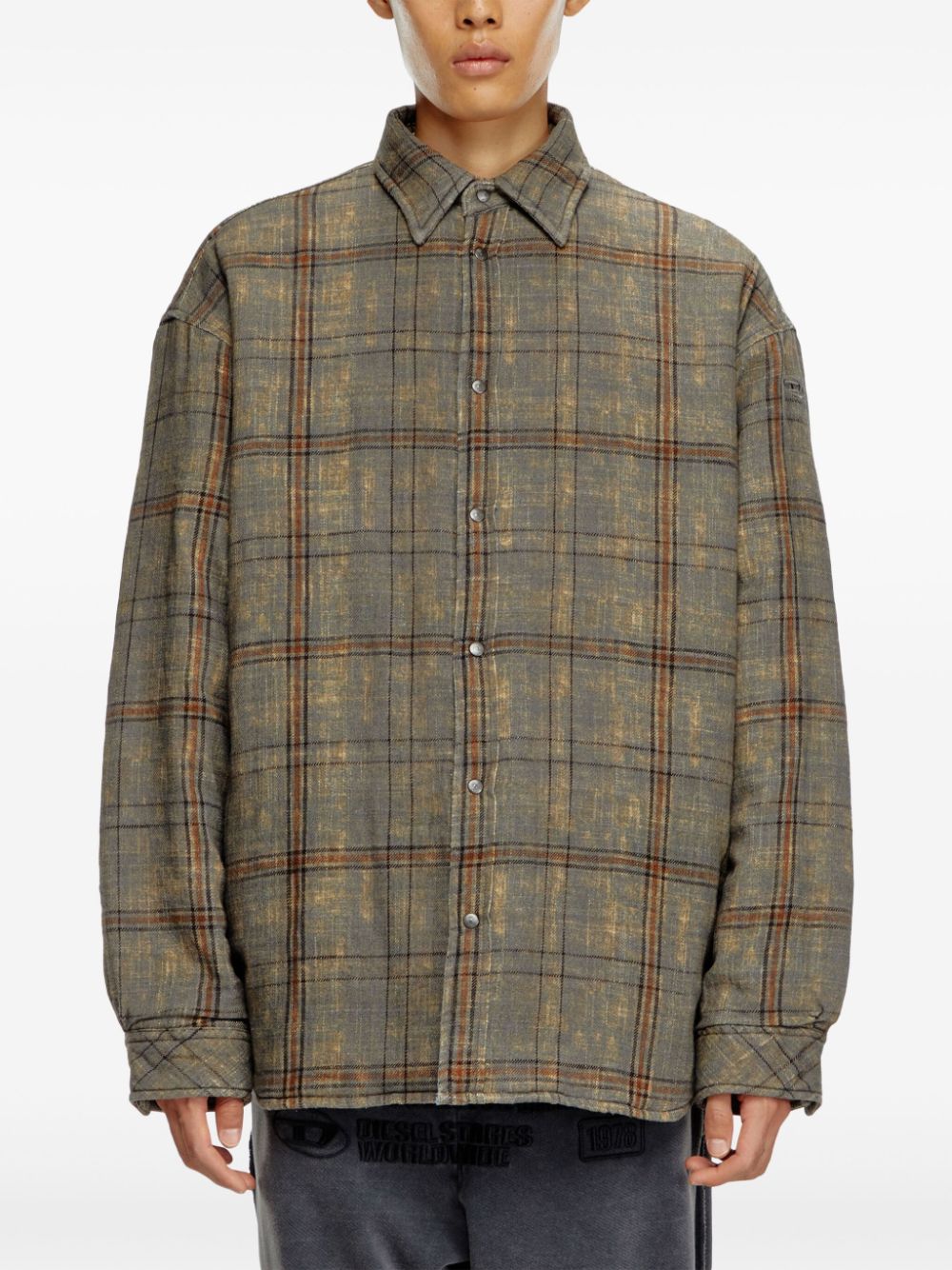 Diesel S-Hamme checked cotton shirt jacket Men