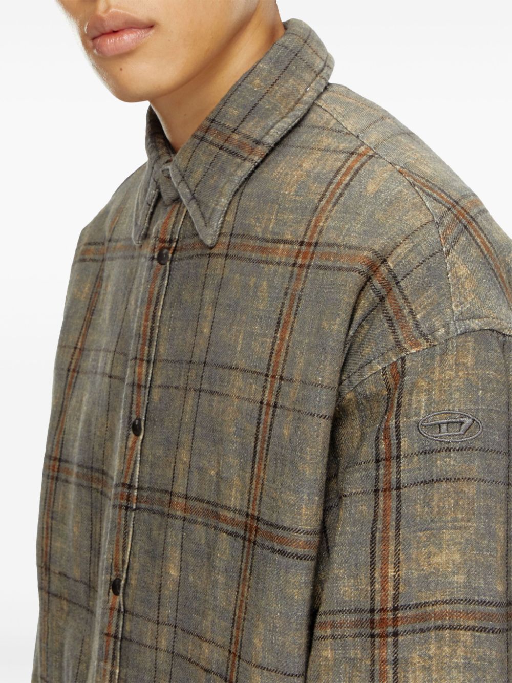 Diesel S-Hamme checked cotton shirt jacket Men