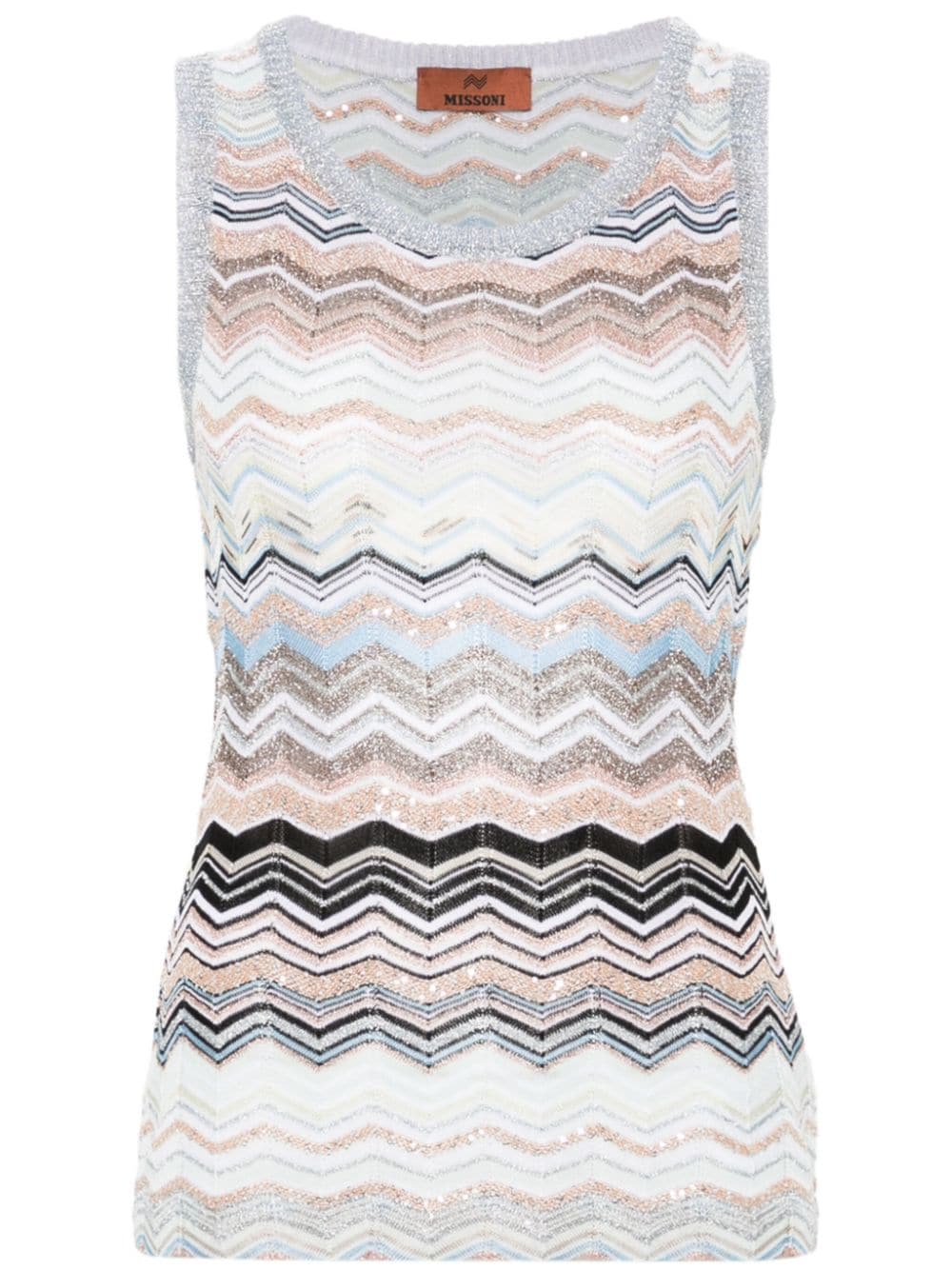 Missoni sequin-embellished knitted top Blauw