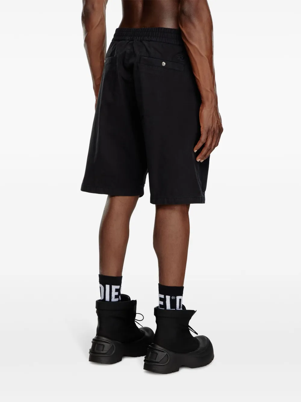 Diesel P-Beeck mid waist cargo shorts Zwart