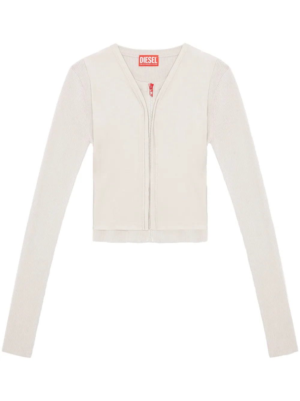 Diesel M-Ros vest met rits Beige