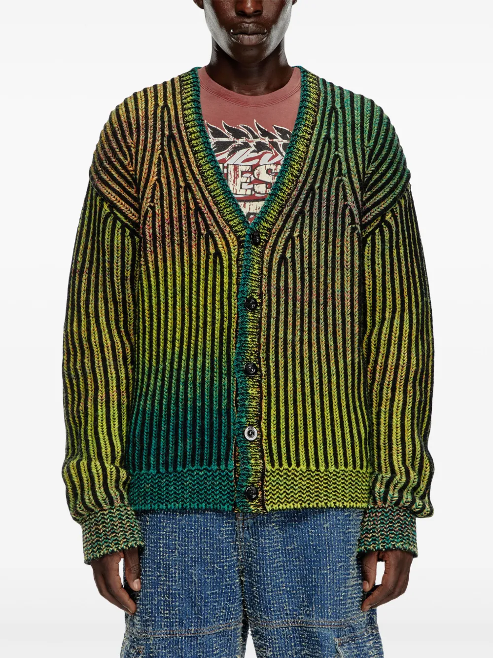 Diesel Oakland geribbeld vest Groen