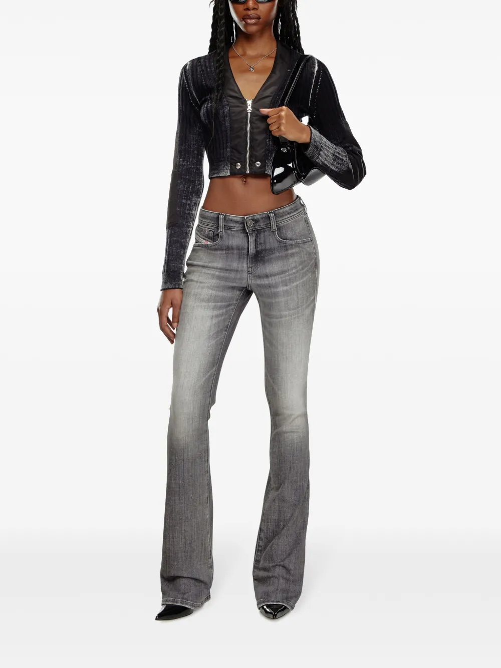 Diesel M-Asera cropped cardigan - Zwart