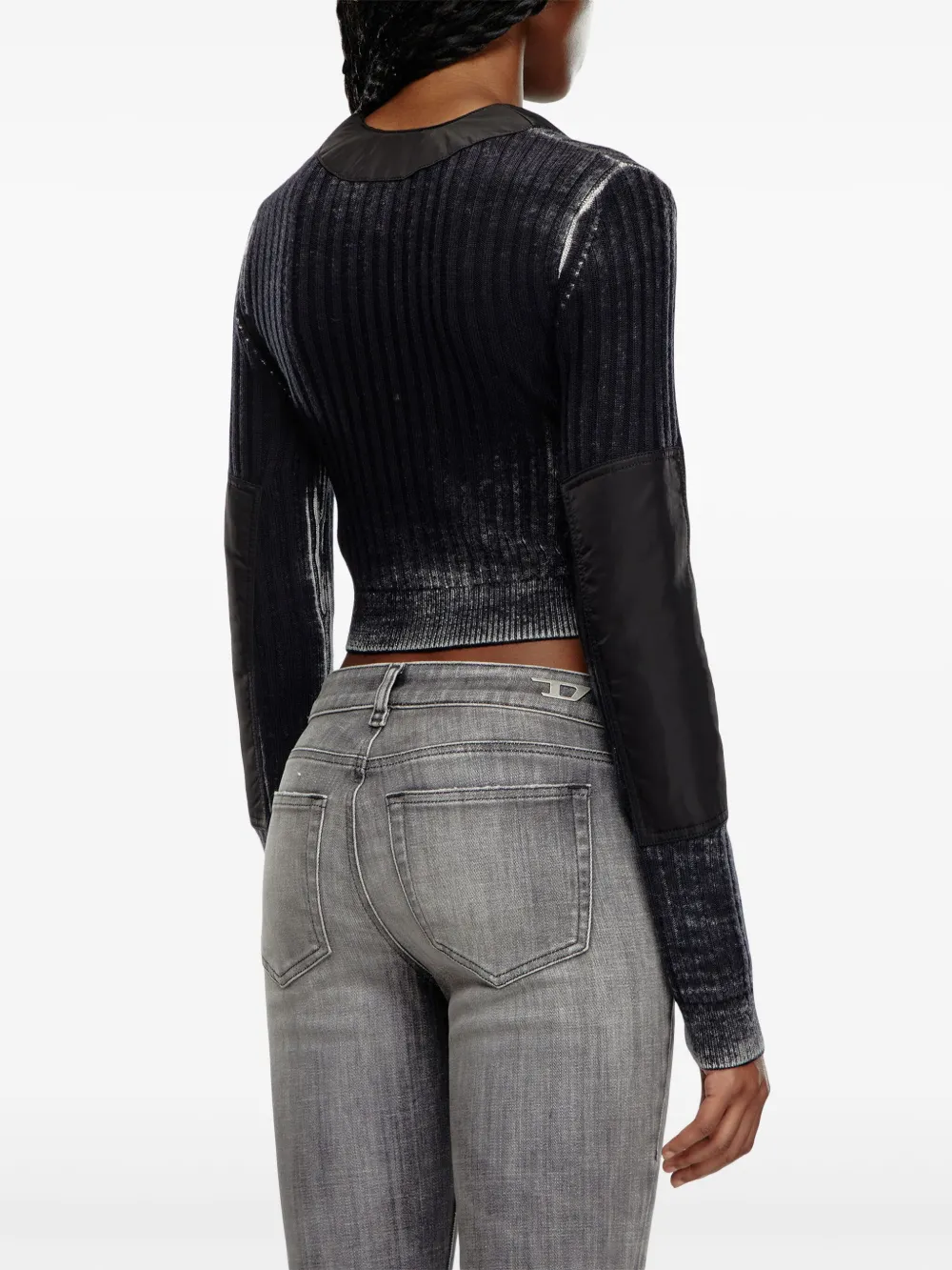 Diesel M-Asera cropped vest Zwart