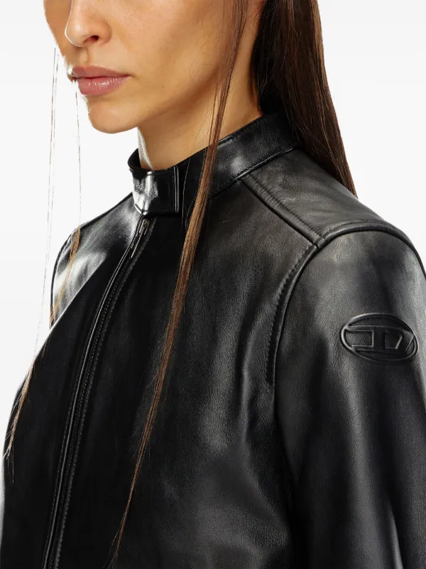 DIESEL>>ディーゼル L-Ayla ジップレザーバイカージャケット Diesel L-Ayla Leather Biker Jacket | Black | FARFETCH
