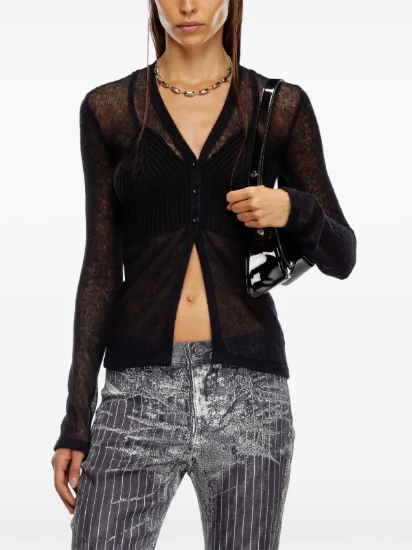 Sheer cardigan top