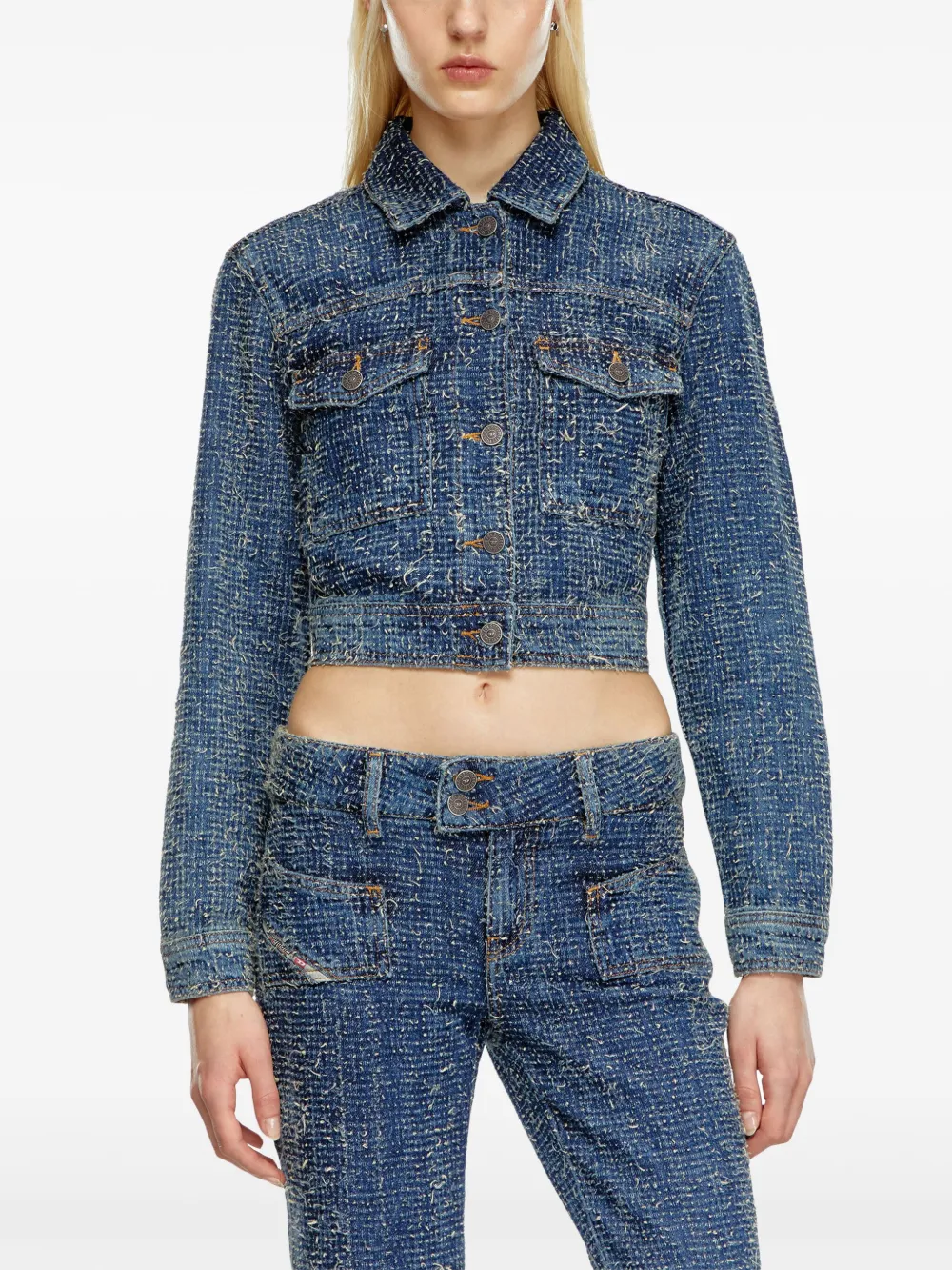 Shop Diesel De-atel Denim Jacket In Blue