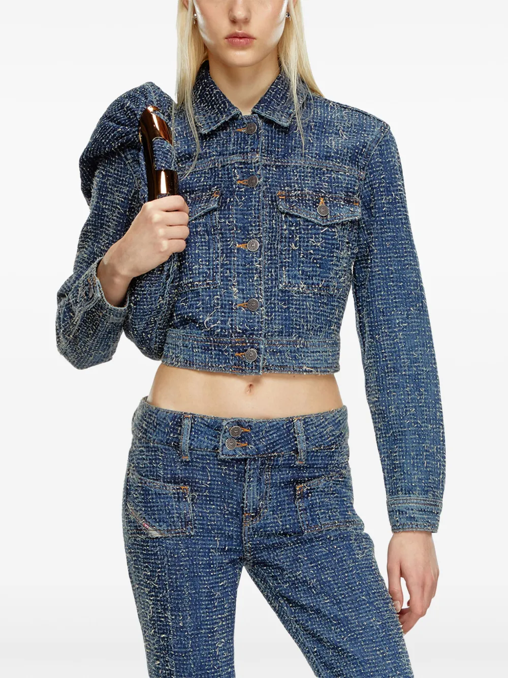 Shop Diesel De-atel Denim Jacket In Blue