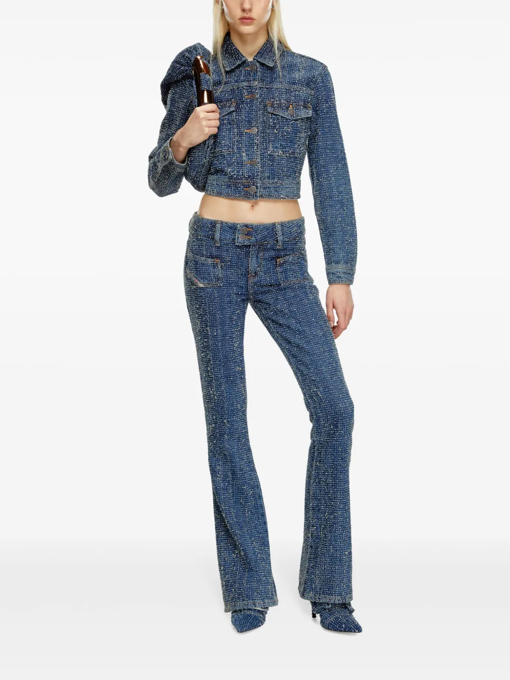 Shop Diesel De-atel Denim Jacket In Blue