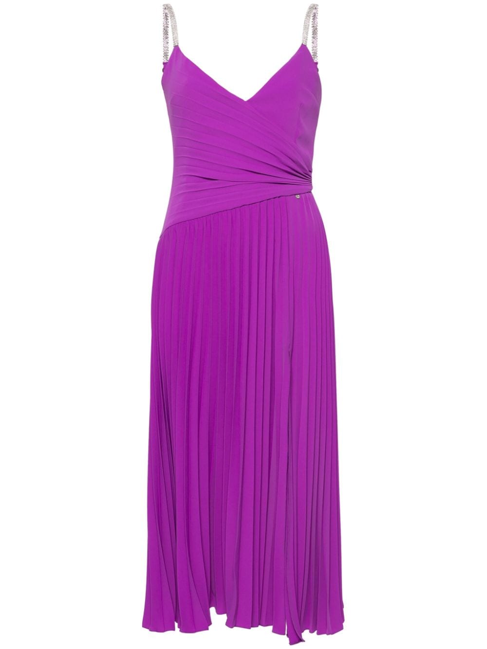 Nissa Sleeveless Pleated Midi Dress In Purple