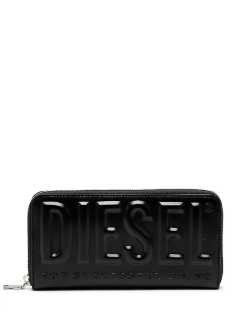 Portefeuille en cuir à logo embossé - Diesel - Modalova