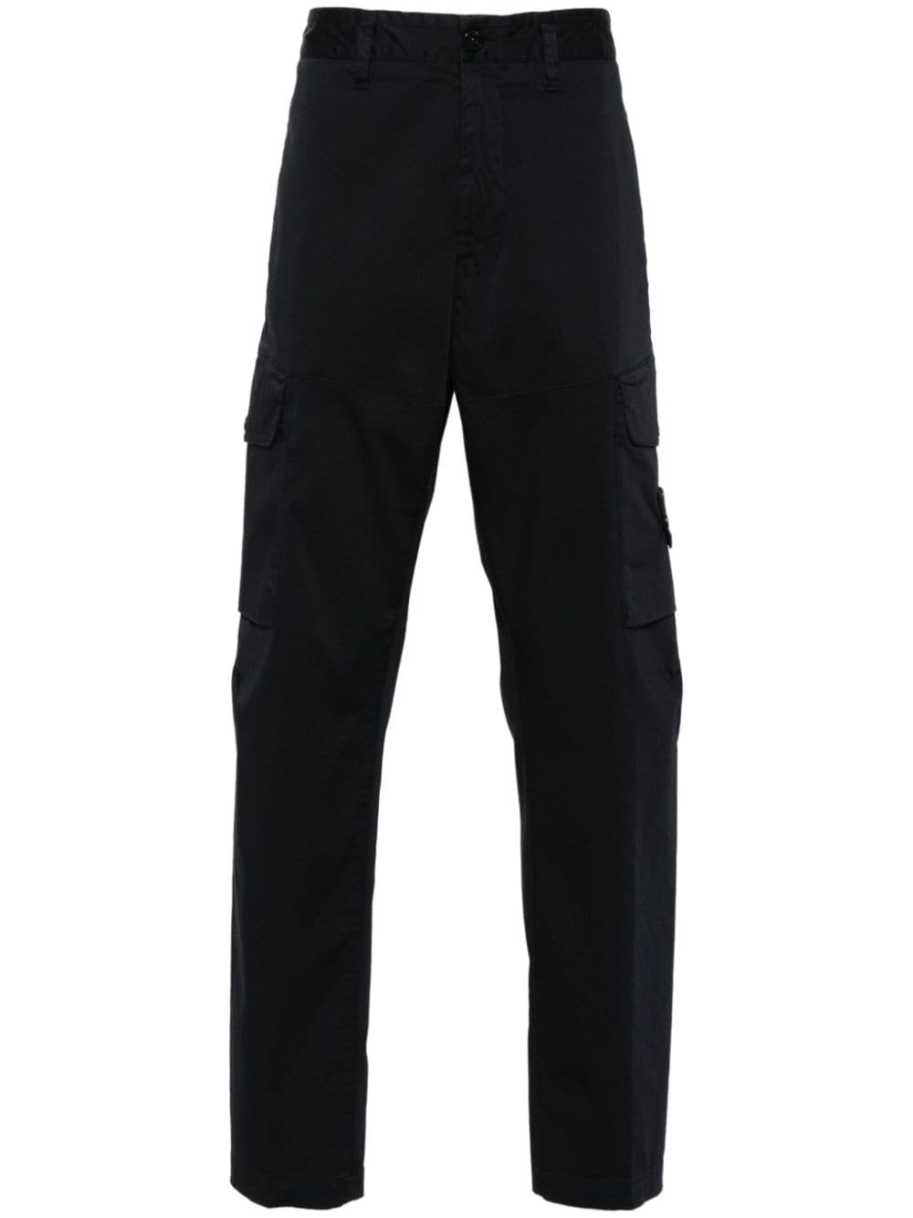 Stone Island Compass-badge Straight-leg Trousers In Blue