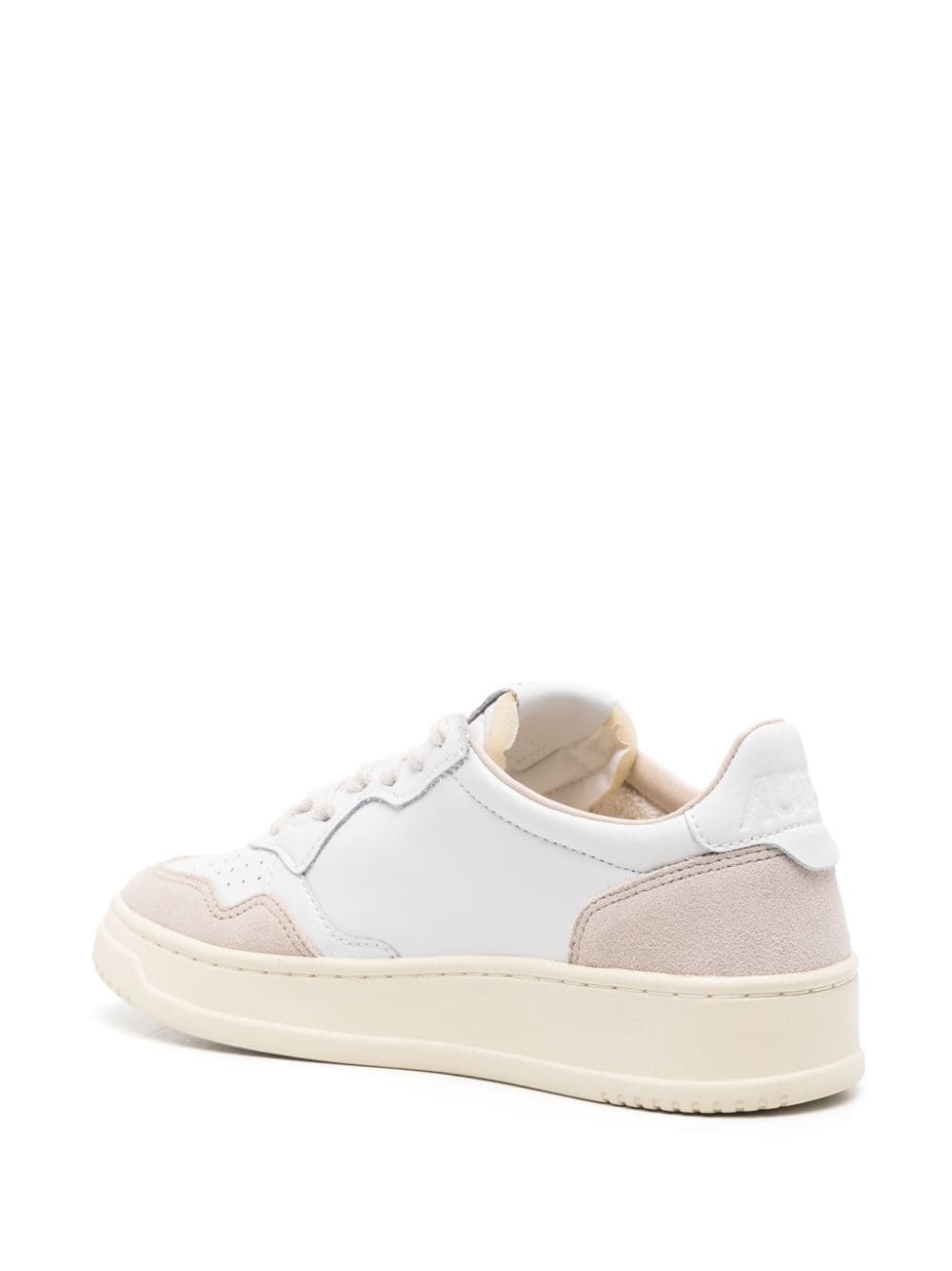 Shop Autry Medalist Panelled Leather Sneakers In White