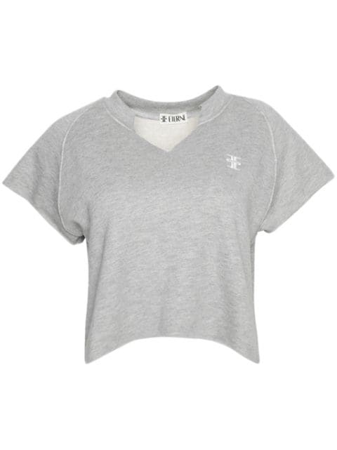 ETERNE Terry logo-embroidered crop top 