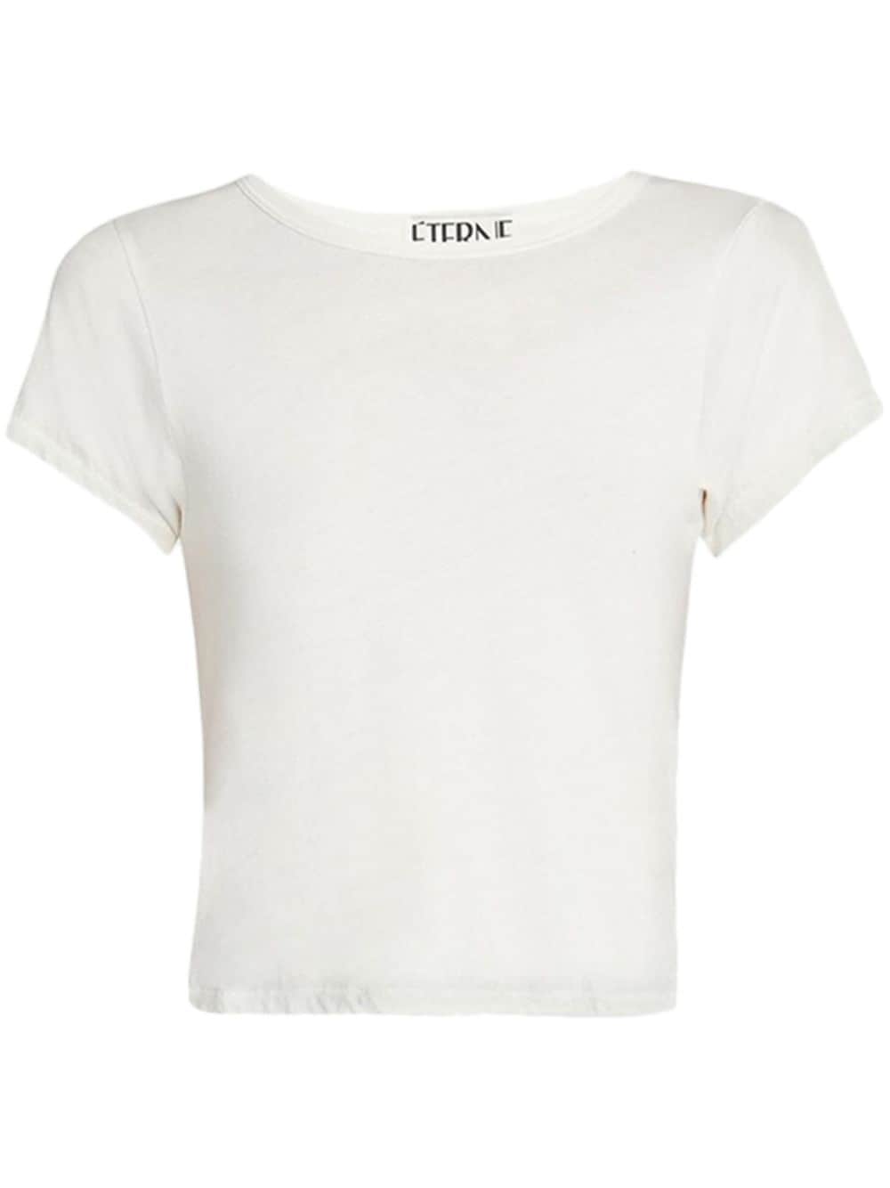 Éterne Crew-neck Cropped T-shirt In White