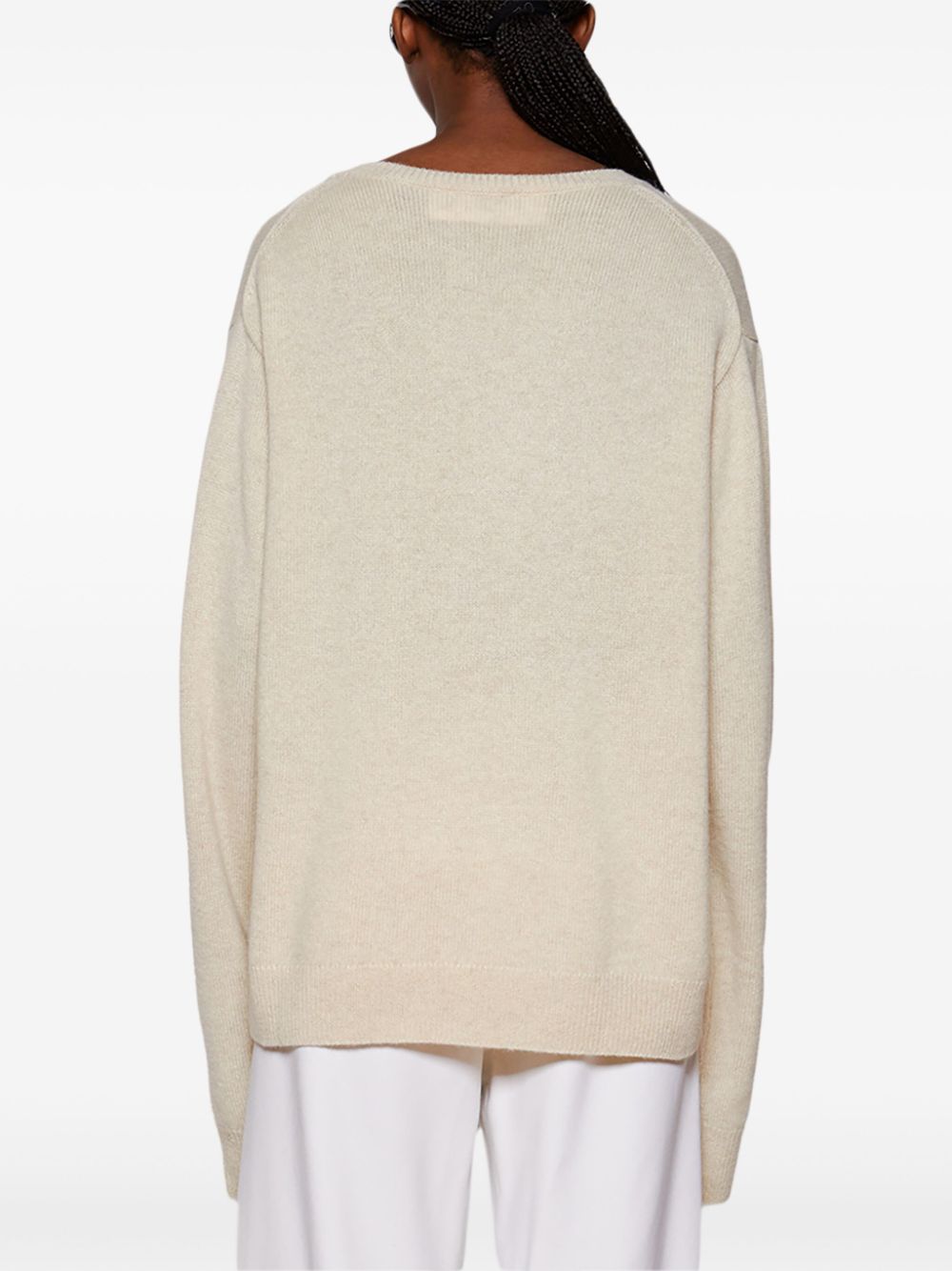 Shop Éterne James Drop-shoulder Cashmere Jumper In Neutrals