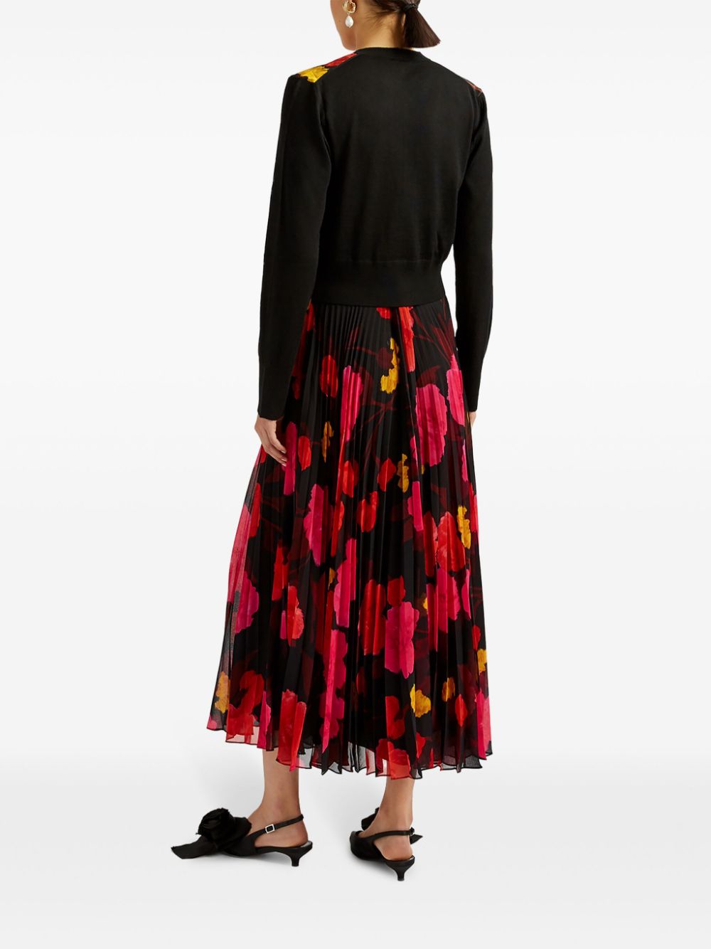 Shop Erdem Floral-print Cardigan In Black