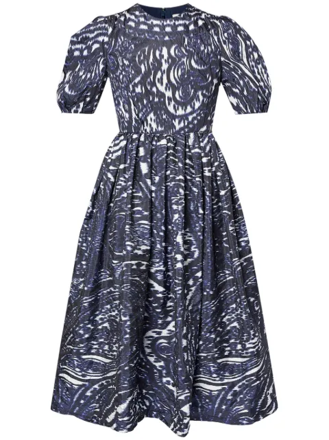 ERDEM puff-sleeve midi dress