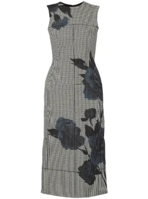 【美品】アーデム　ERDEM 花柄ストライプ膝丈ドレス Erdemアーデムならインポートワンピース専門店babyface