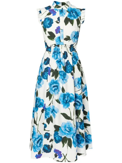 ERDEM floral-print cotton midi dress 