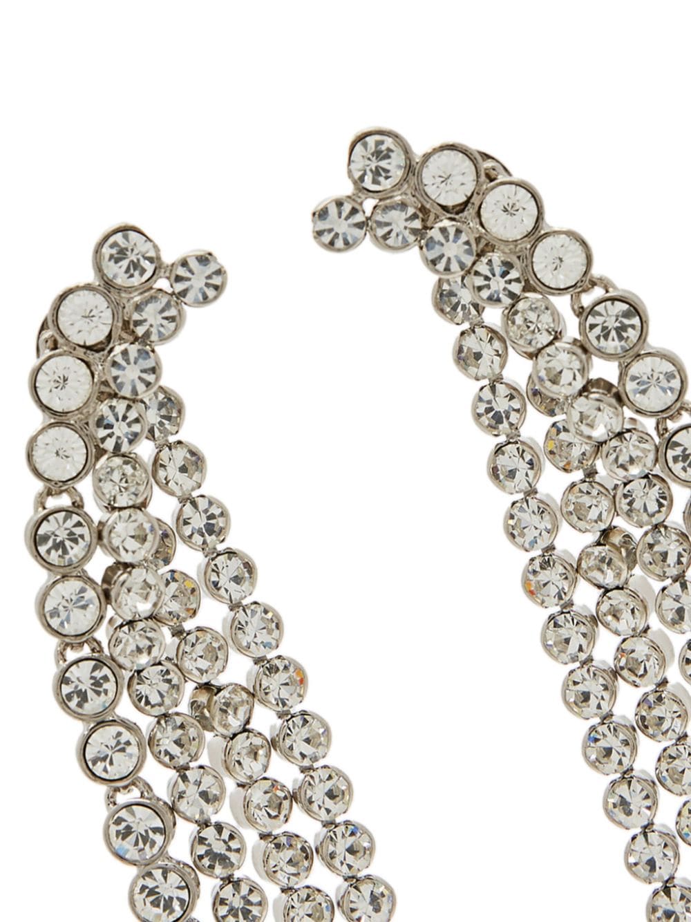 Shop Erdem Crystal Waterfall Earrings In Silver