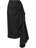 ERDEM draped virgin-wool pencil skirt - Black