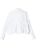 ERDEM ruffle-panel cotton-poplin blouse - White