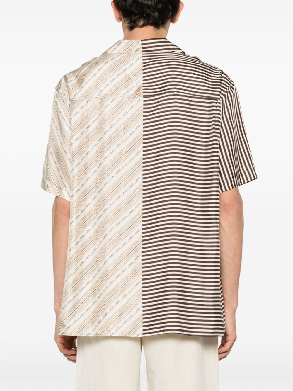 Shop Loewe Mix-print Satin Shirt In Neutrals