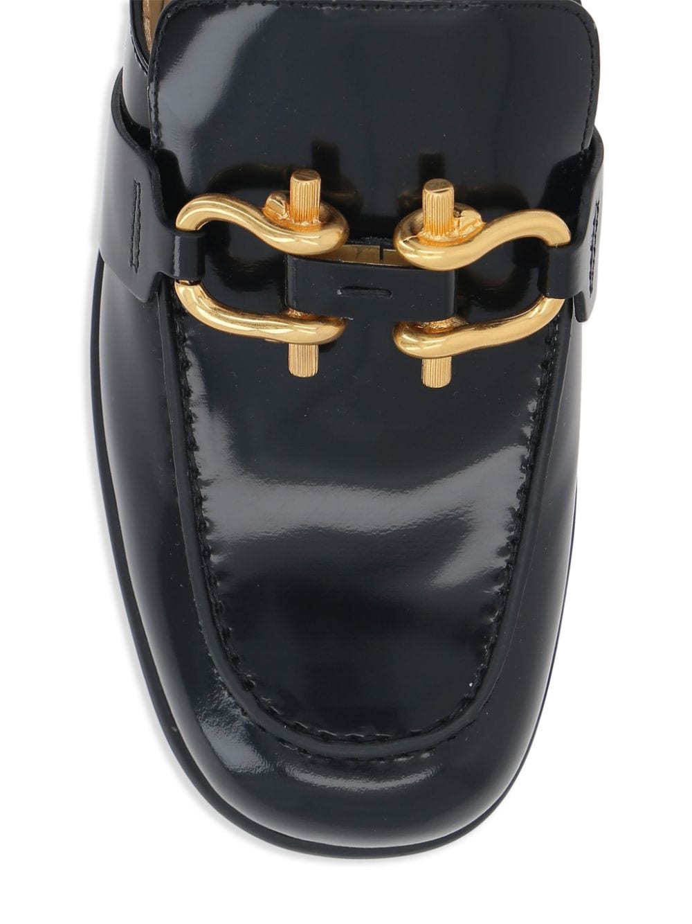 Shop Bottega Veneta Square-toe Leather Loafers In Black