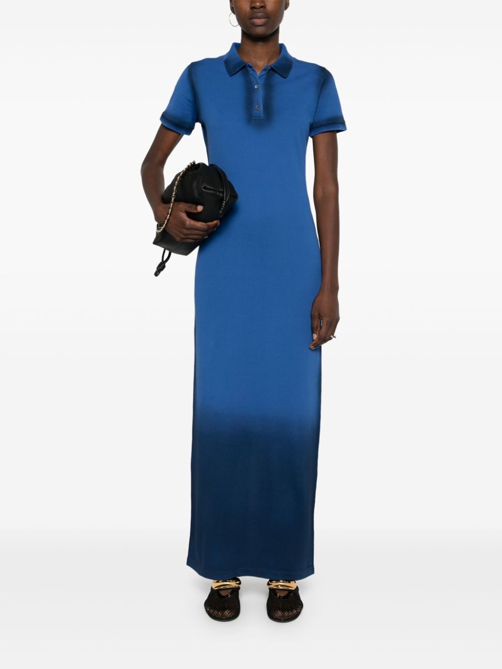 Image 2 of LOEWE Anagram-embroidered ombré polo dress