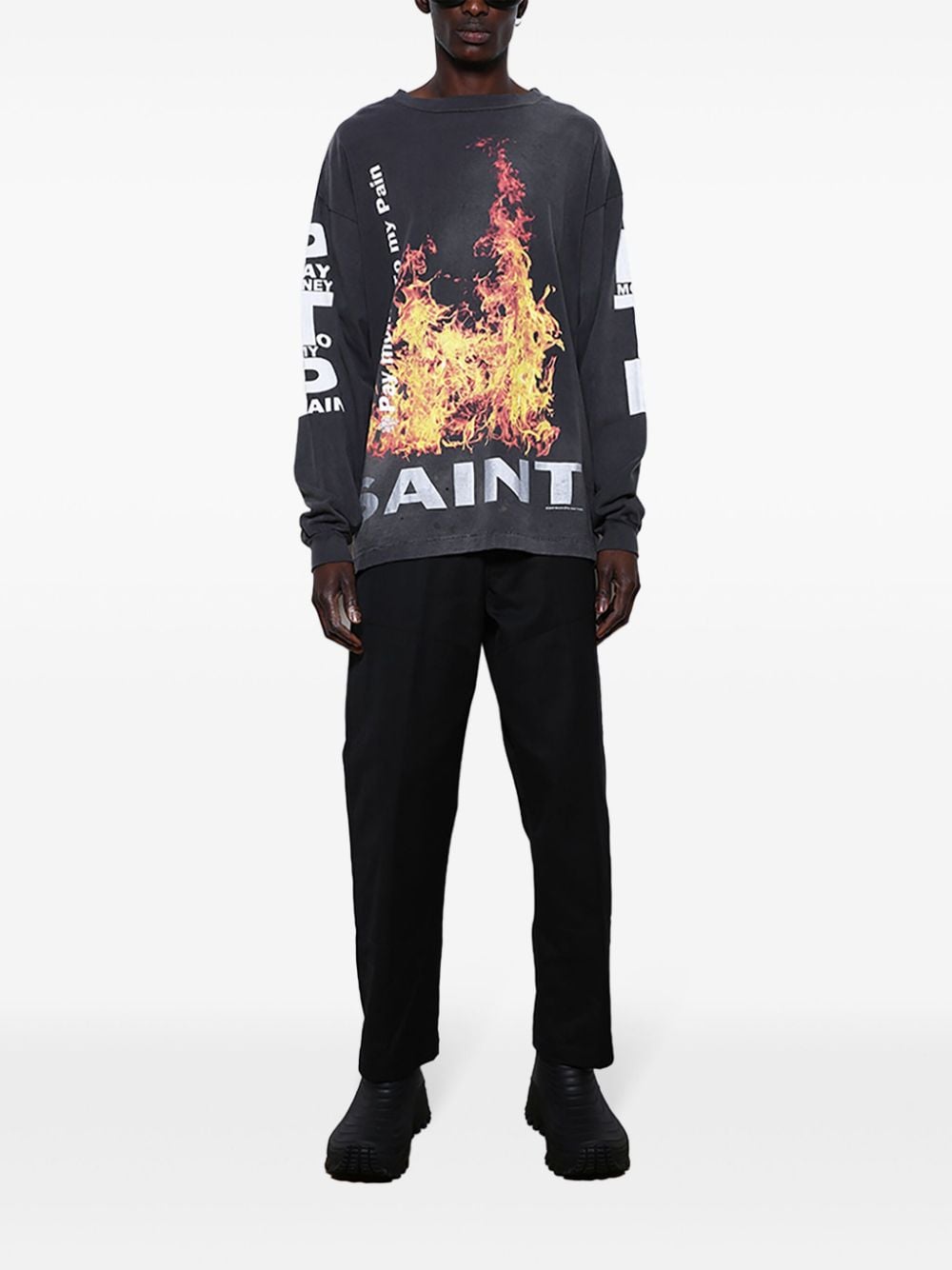 SAINT MXXXXXX Katoenen sweater met print Zwart